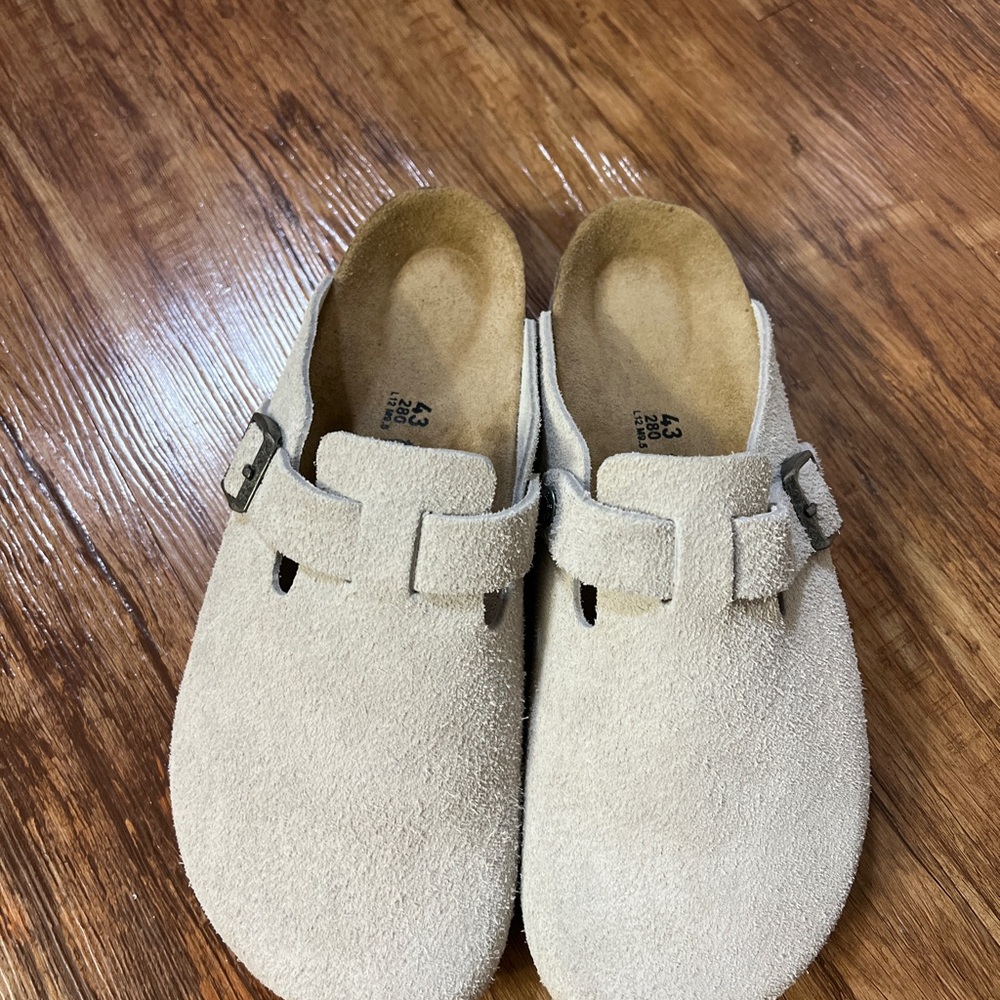 White Suede Boston Birkenstock